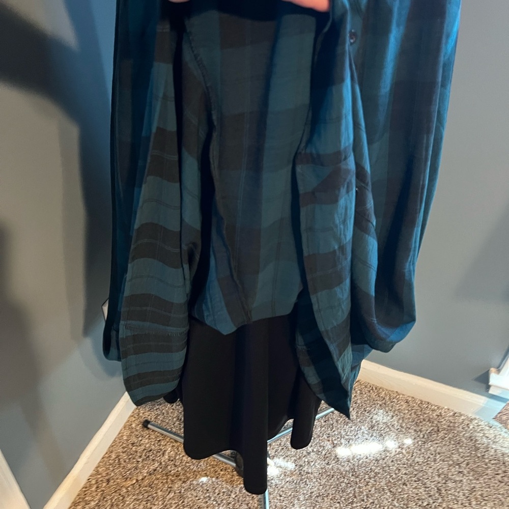 Torrid Green Plaid Button-Front Midi Dress - Picture 13 of 14